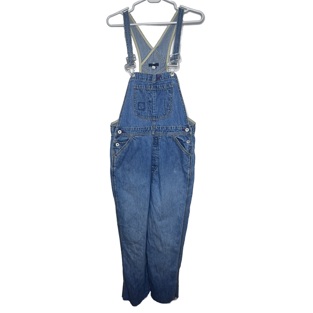 Vintage Gap Denim Overalls Womens Size Small Y2K Cropped Raw Hem